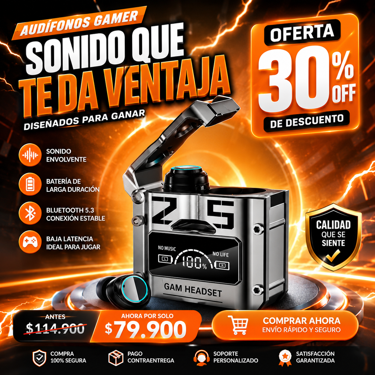 Audífonos Inalámbricos Queiler M25 Pro